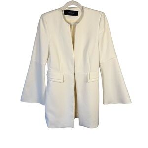 Zara Women's White Cream Structured Jacket Size XS Minimalist Classic Capsule